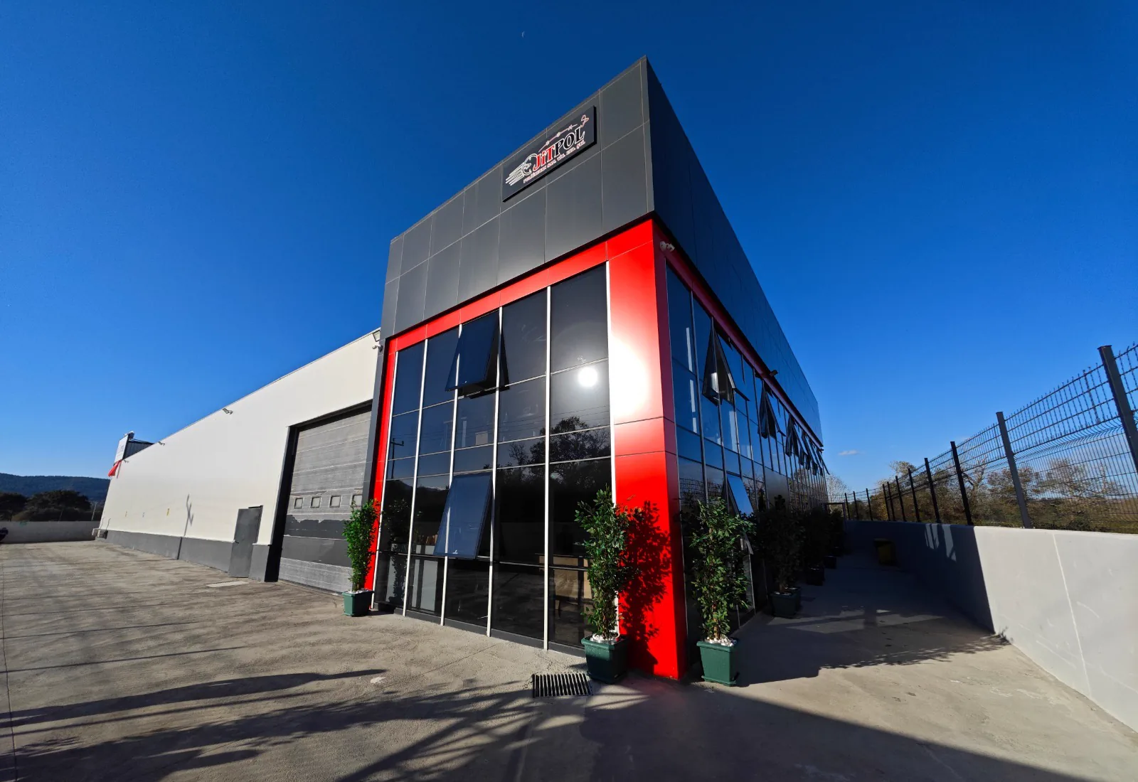 Warehouse with forklifts